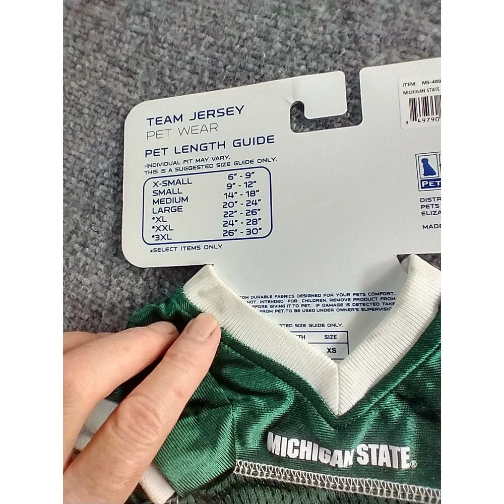 Pets First Michigan State Spartans Dog Jersey Green XS MS-4006-XS NCAA Pet Wear‎